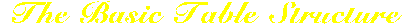 The basic Table Structure